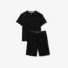 Conjunto de pijama de algodão estampado para homem