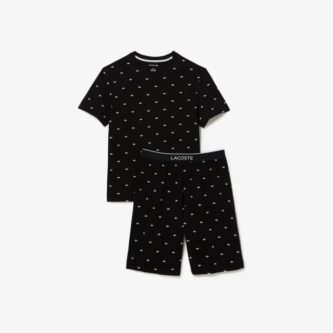 Conjunto de pijama de algodão estampado para homem