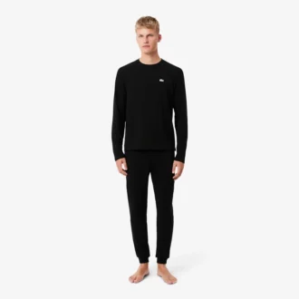 Conjunto de pijama masculino com cintura prateada