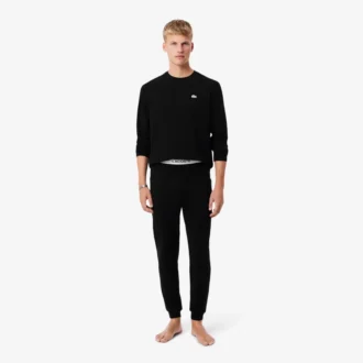 Conjunto de pijama masculino com cintura prateada