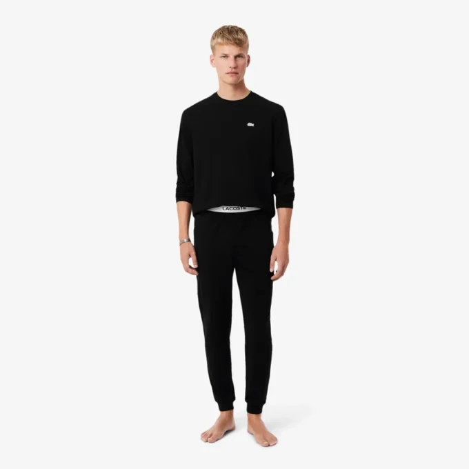Conjunto de pijama masculino com cintura prateada