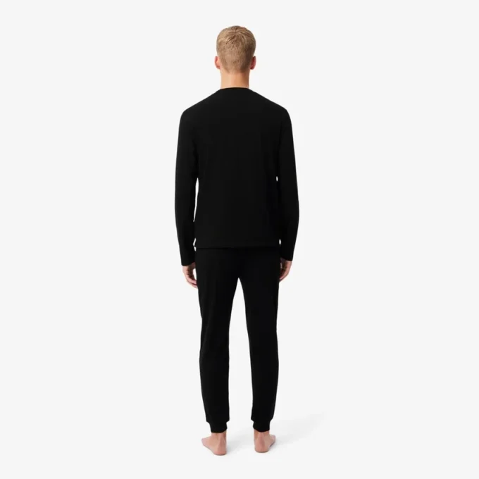 Conjunto de pijama masculino com cintura prateada