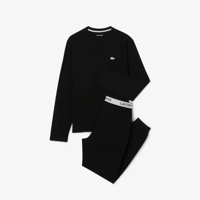 Conjunto de pijama masculino com cintura prateada