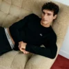 Conjunto de pijama masculino com cintura prateada