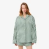 Conjunto de pijama oversized em popeline às riscas