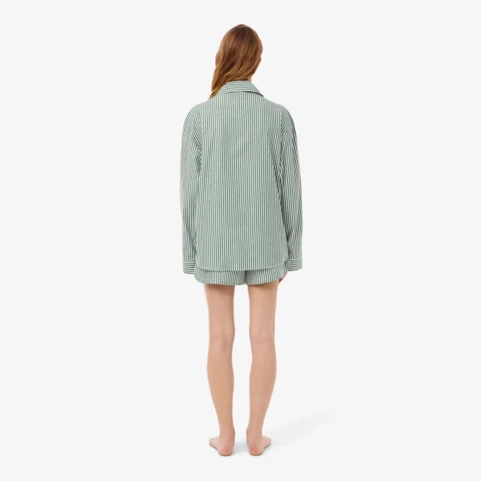 Conjunto de pijama oversized em popeline às riscas