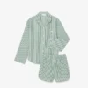 Conjunto de pijama oversized em popeline às riscas