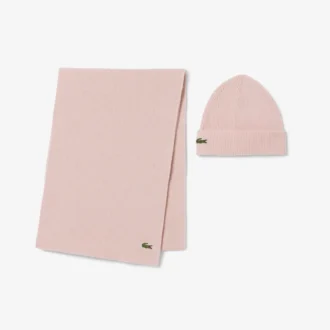 Conjunto de presente com cachecol e gorro de lã unissexo