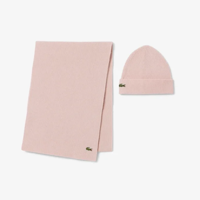 Conjunto de presente com cachecol e gorro de lã unissexo