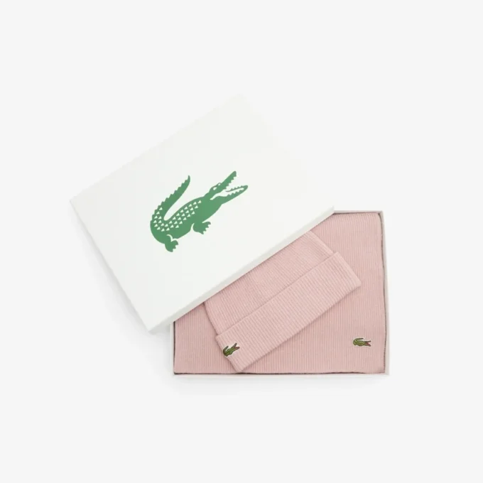 Conjunto de presente com cachecol e gorro de lã unissexo