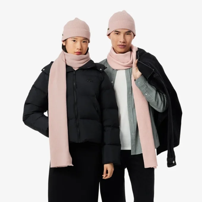 Conjunto de presente com cachecol e gorro de lã unissexo