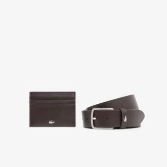 Conjunto De Presente com cinto de couro e porta-cartões