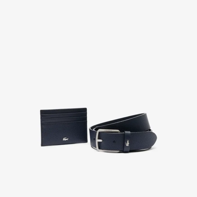 Conjunto De Presente com cinto de couro e porta-cartões