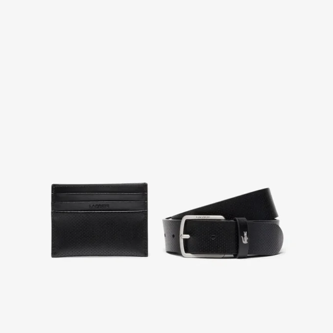 Conjunto De Presente com cinto de couro e porta-cartões