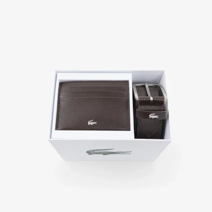 Conjunto De Presente com cinto de couro e porta-cartões