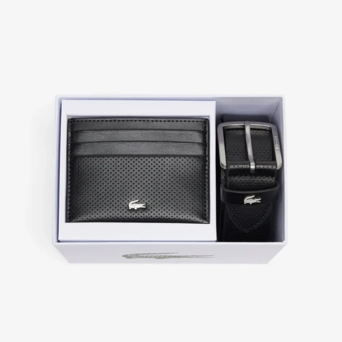 Conjunto De Presente com cinto de couro e porta-cartões