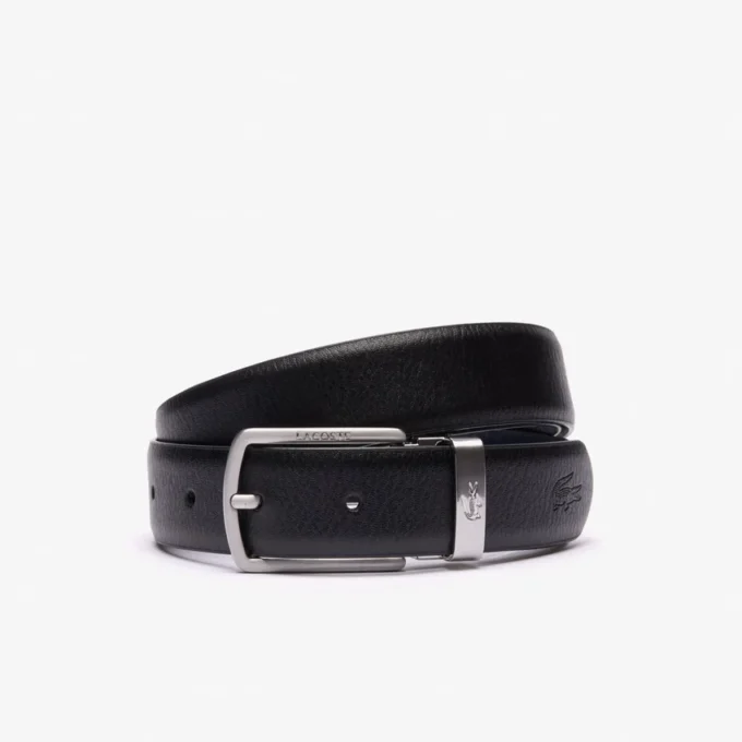 Conjunto de presente com cinto de couro liso e fivela