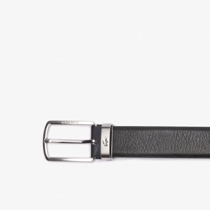 Conjunto de presente com cinto de couro liso e fivela
