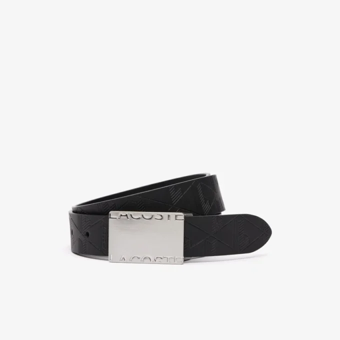 Conjunto de presente com cinto de couro liso e fivela