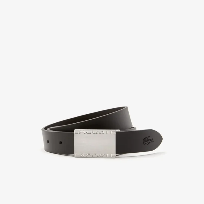 Conjunto de presente com cinto de couro liso e fivela