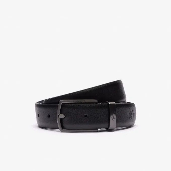 Conjunto de presente com cinto de couro liso e fivela