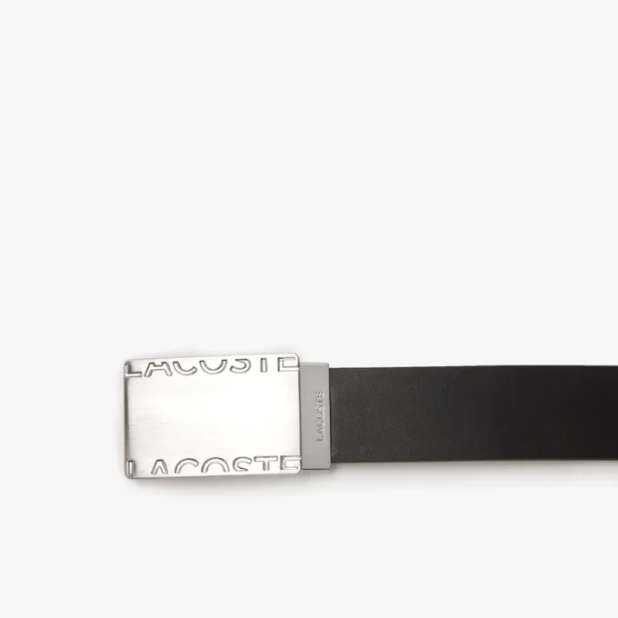 Conjunto de presente com cinto de couro liso e fivela