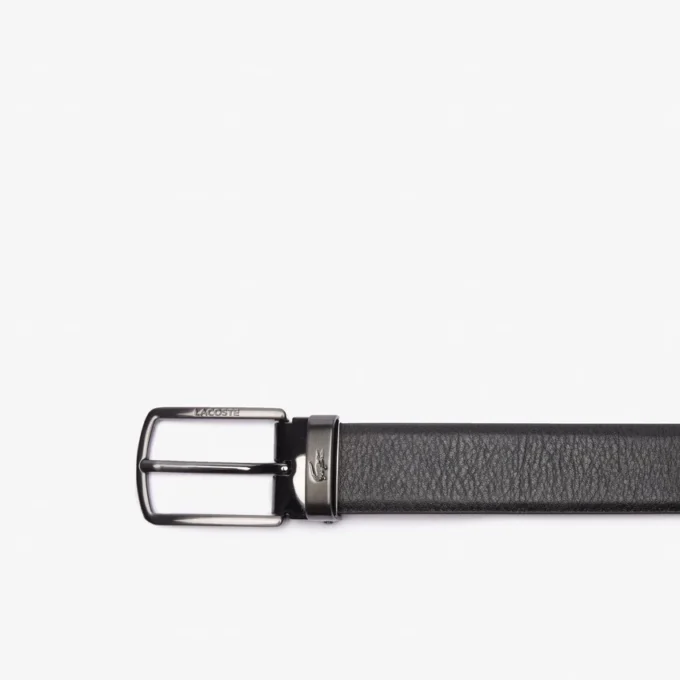 Conjunto de presente com cinto de couro liso e fivela