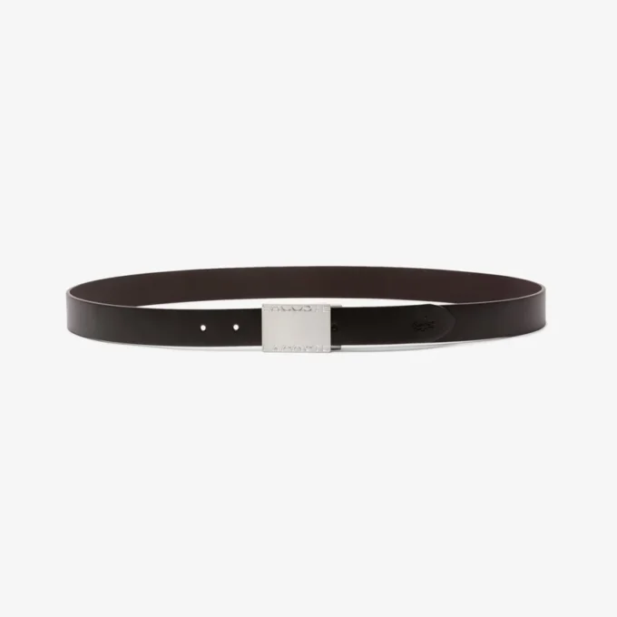 Conjunto de presente com cinto de couro liso e fivela