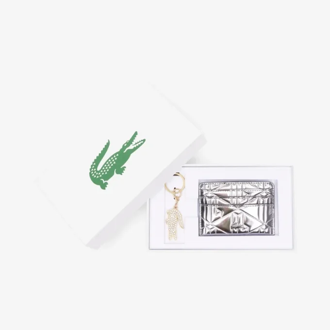 Conjunto de presente com porta-cartões e porta-chaves de metal