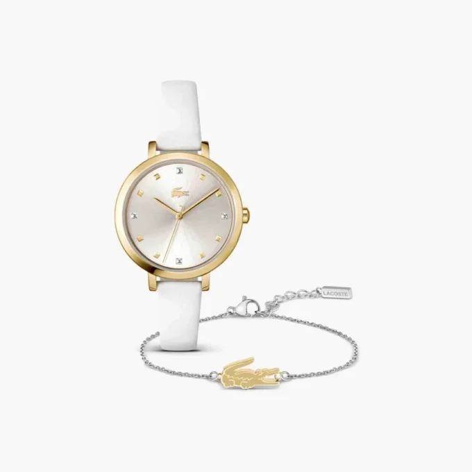 Conjunto de presente com relógio e pulseira para mulher