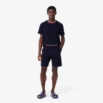 Cueca boxer comprida com cintura às riscas para homem