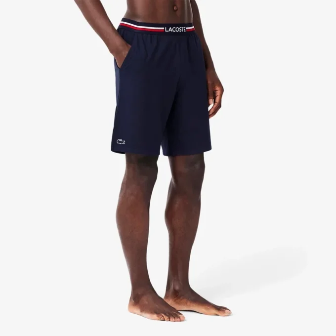 Cueca boxer comprida com cintura às riscas para homem