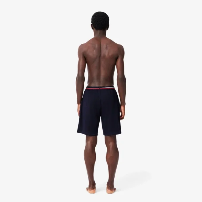 Cueca boxer comprida com cintura às riscas para homem