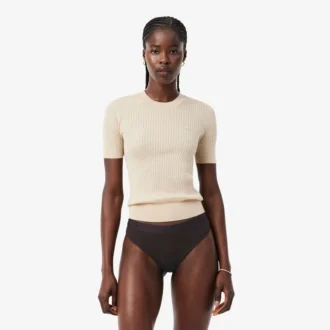 Cueca de cordão em malha com logótipo na cintura