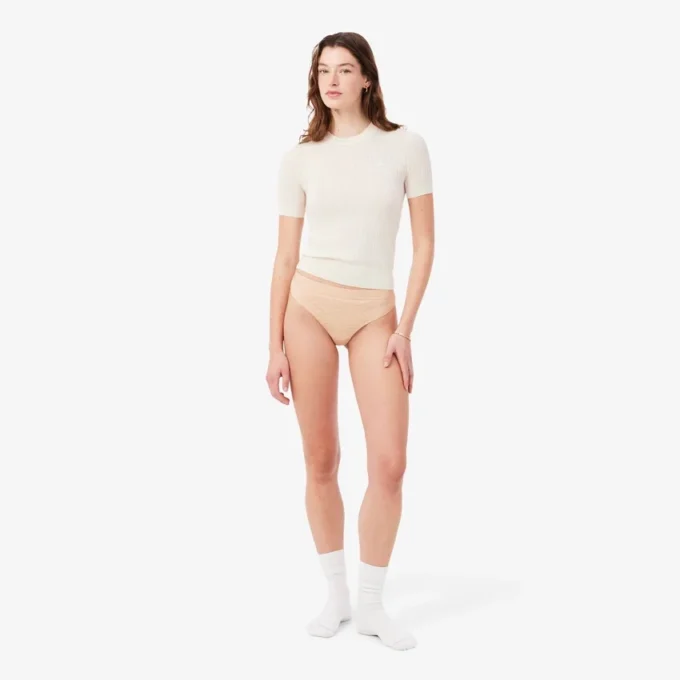 Cueca de cordão em malha com logótipo na cintura