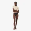 Cueca de cordão em malha com logótipo na cintura