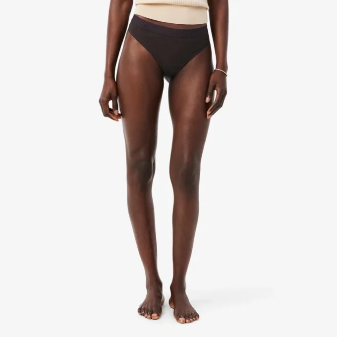 Cueca de cordão em malha com logótipo na cintura