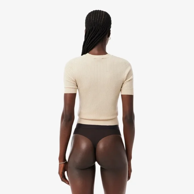 Cueca de cordão em malha com logótipo na cintura