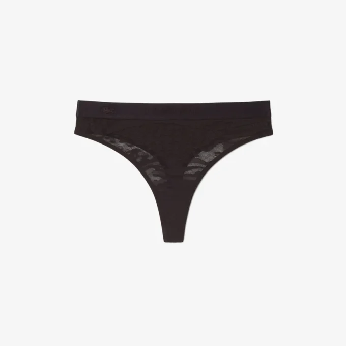 Cueca de cordão em malha com logótipo na cintura