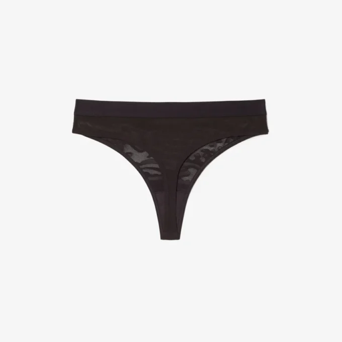 Cueca de cordão em malha com logótipo na cintura