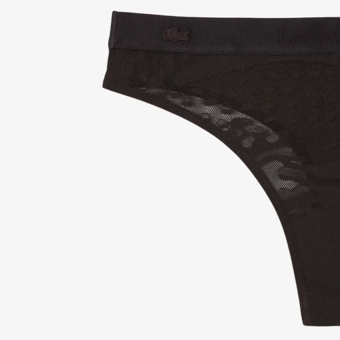 Cueca de cordão em malha com logótipo na cintura