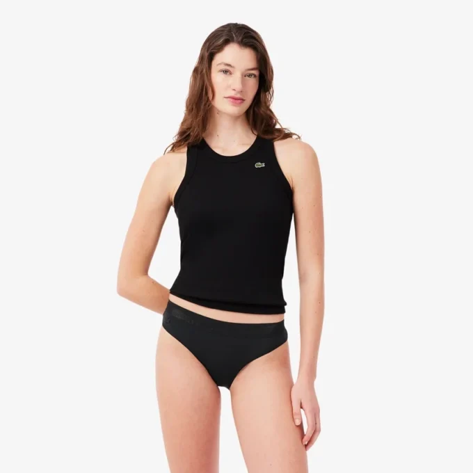 Cueca de malha com logótipo na cintura