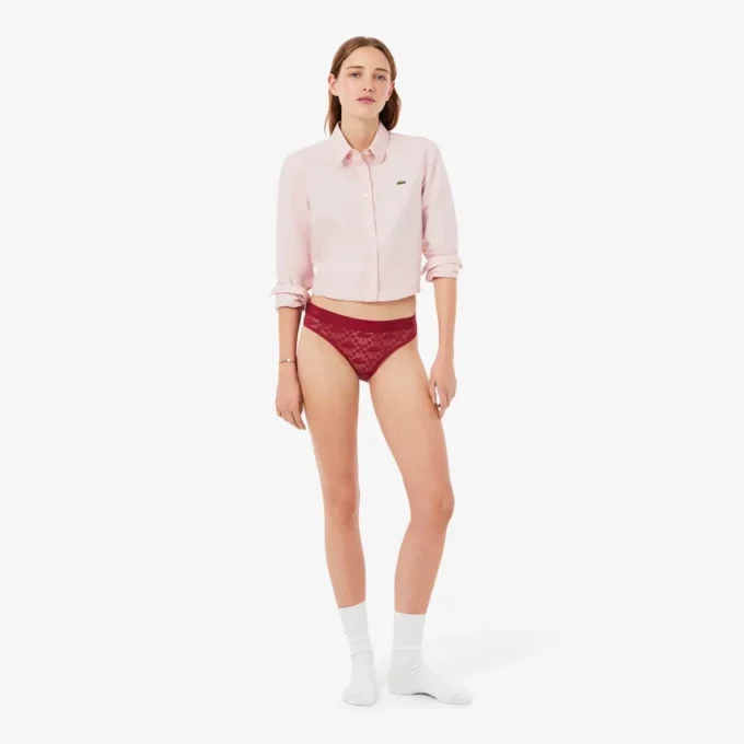 Cueca de malha com logótipo na cintura