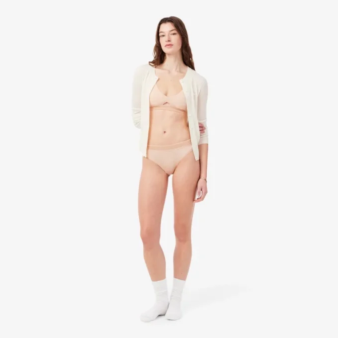 Cueca de malha com logótipo na cintura