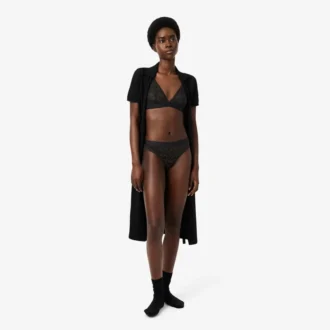 Cueca de malha com logótipo na cintura