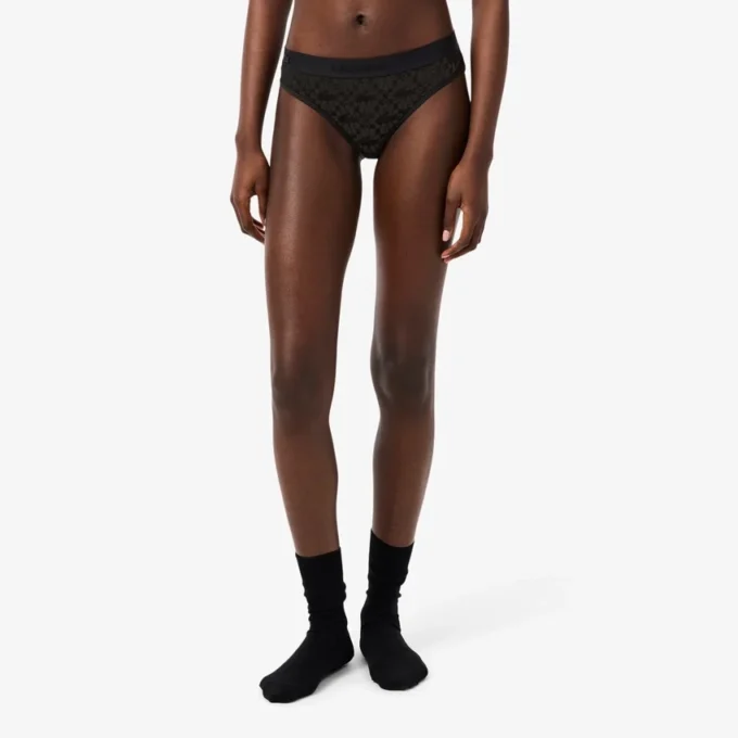 Cueca de malha com logótipo na cintura