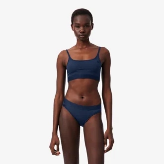 Cueca de malha elástica com ponto de renda