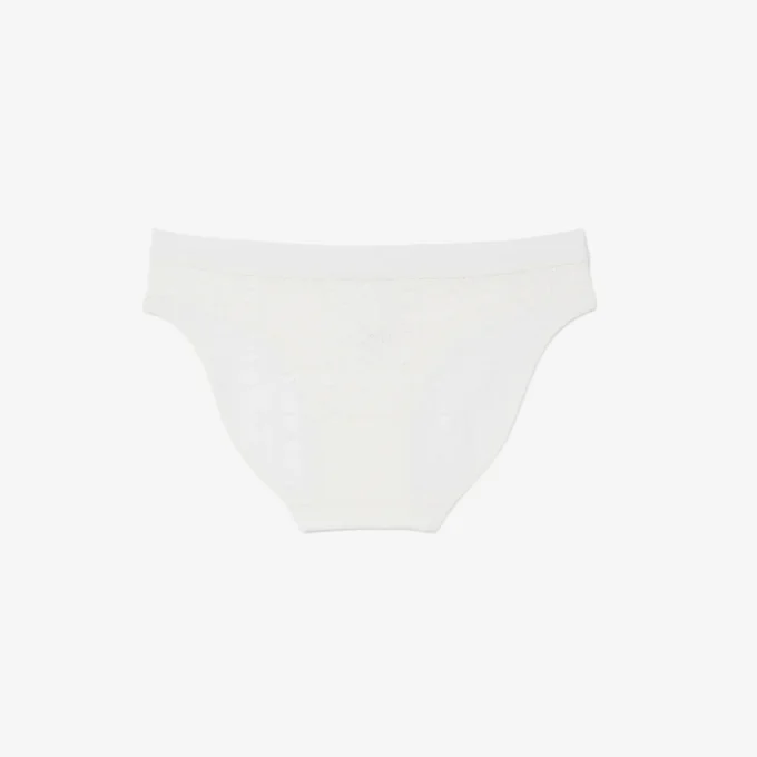 Cueca de malha elástica com ponto de renda