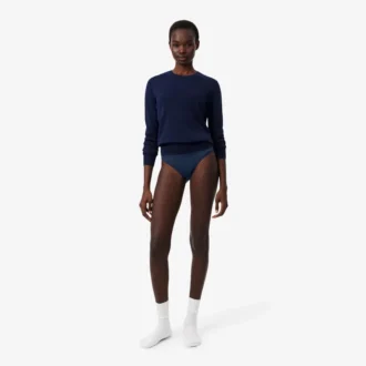 Cueca de malha elástica com ponto de renda