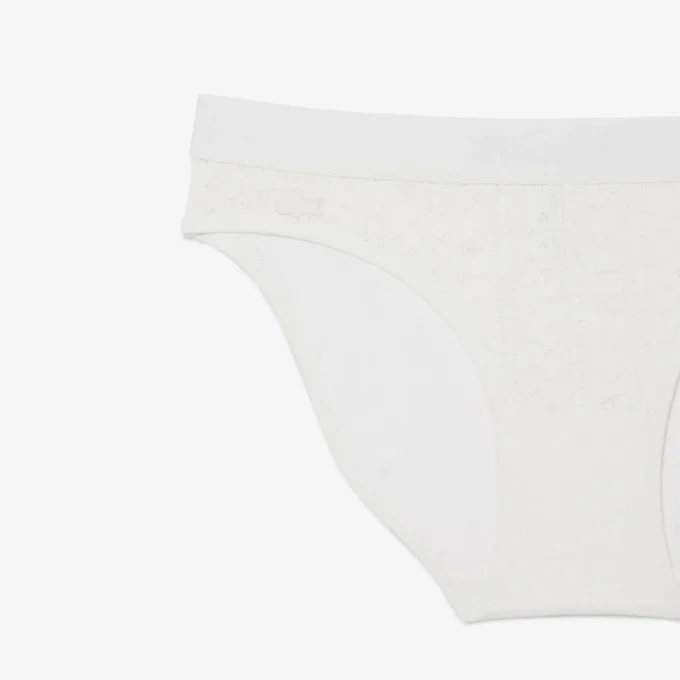 Cueca de malha elástica com ponto de renda